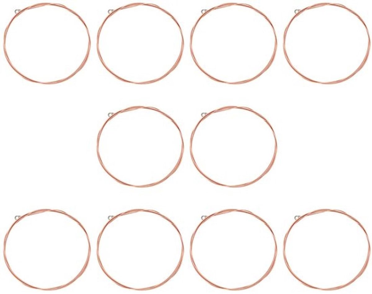 Gitaarsnaar D-4e 90 cm - 10 stuks - Akoestische Gitaarsnaar - Roestbestendige Koper - Duurzaam - Antiroestcoating - Gitaarstrings