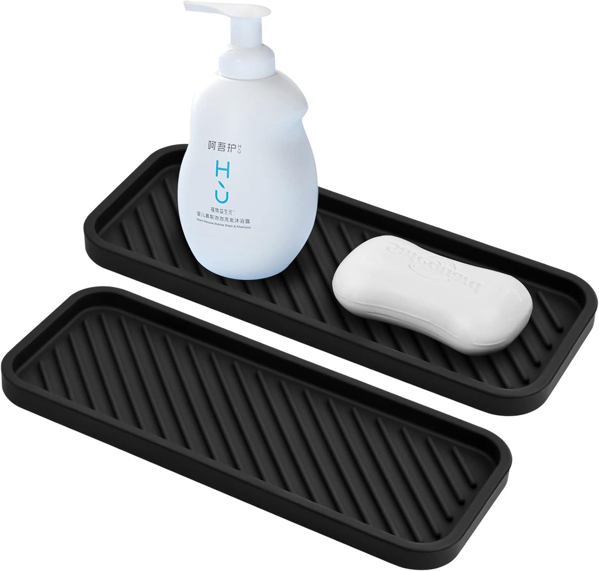 SnelShoppen - 2 Stuks Silicone Spons Houder 9 * 23cm Antislip Afwas Organiser Tray Keuken, Voedselgrade Droogmat voor Drip Afwas Spons Zeep Dispenser