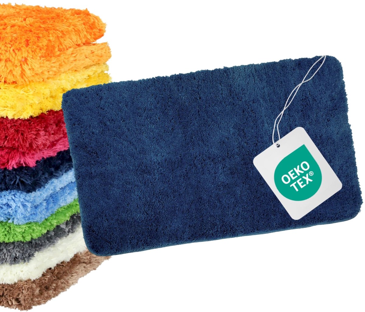 SnelShoppen - Badkamer Tapijt Blauw - Antislip Badmat & Toiletmat Set - Machinewasbaar 60 x 100 cm - Comfortabel en Stijlvol voor Badkamer en Toilet