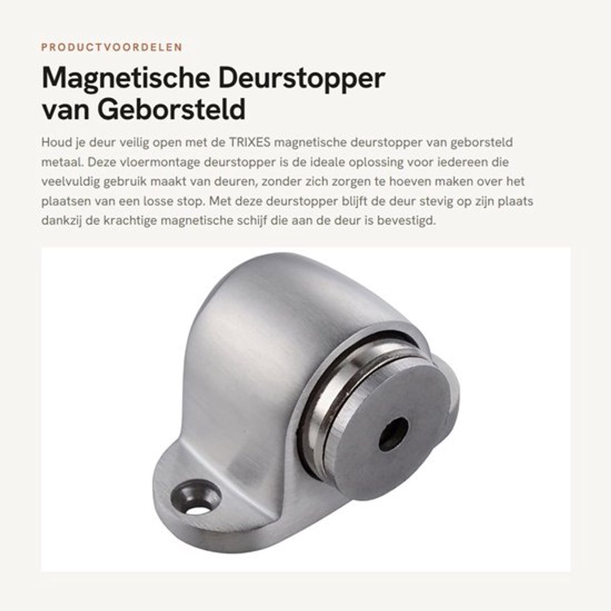 Deurstopper Magnetisch - Deurvastzetter - Deurstoppers voor binnen - Deurstopper Muur - Deurstopper Zwart - Roestvrij Staal - Deurbuffer