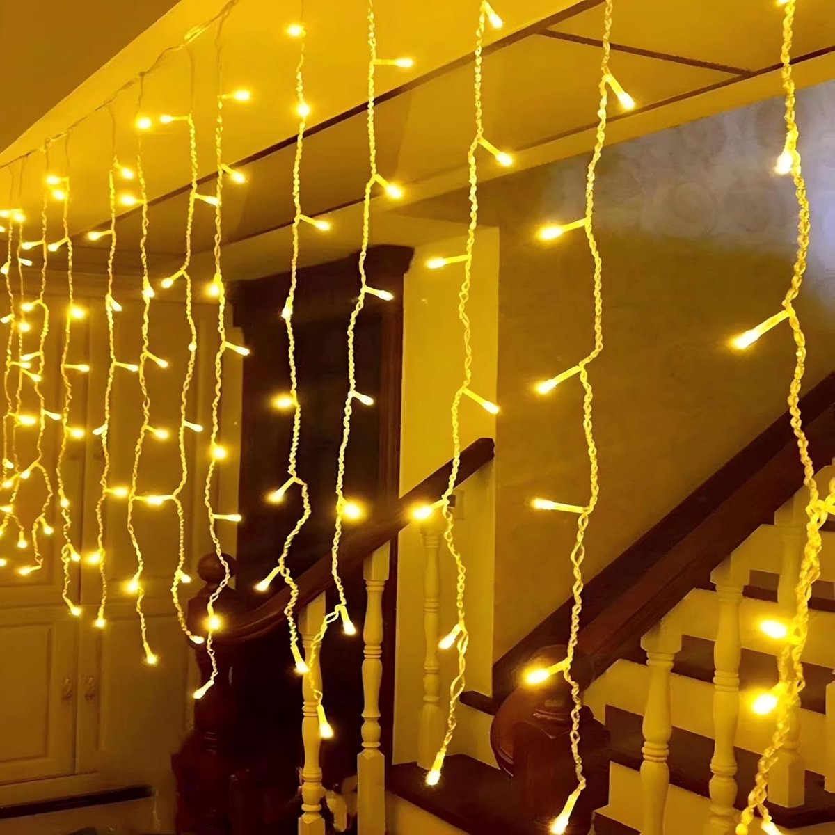Lichtgordijn 1 x 1 m - USB lichtketting met 100 LEDs - sfeervolle verlichting voor binnen - perfect voor feestjes - ShopVlot