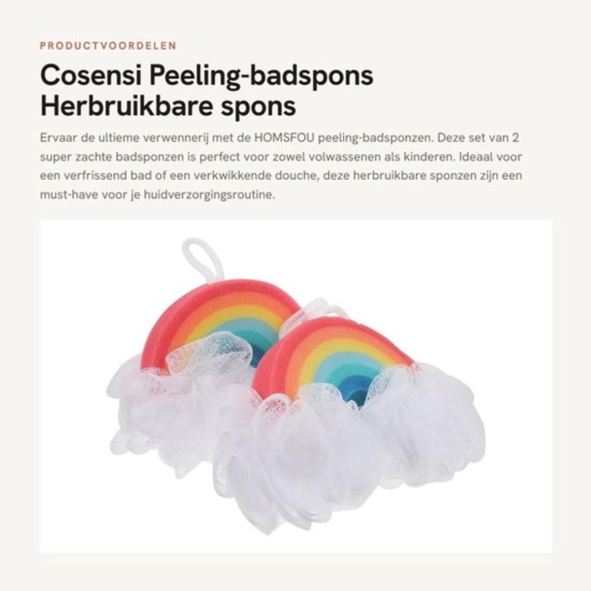 Peelingspons - Super Zachte Badspons - Herbruikbare Spons - Douche Spons - Badsponsen - Set van 2 Stuks
