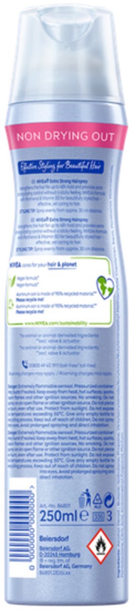 NIVEA Styling Spray Hold 4 Diamond Gloss Care - 3 x 250 ml - Voordeelverpakking