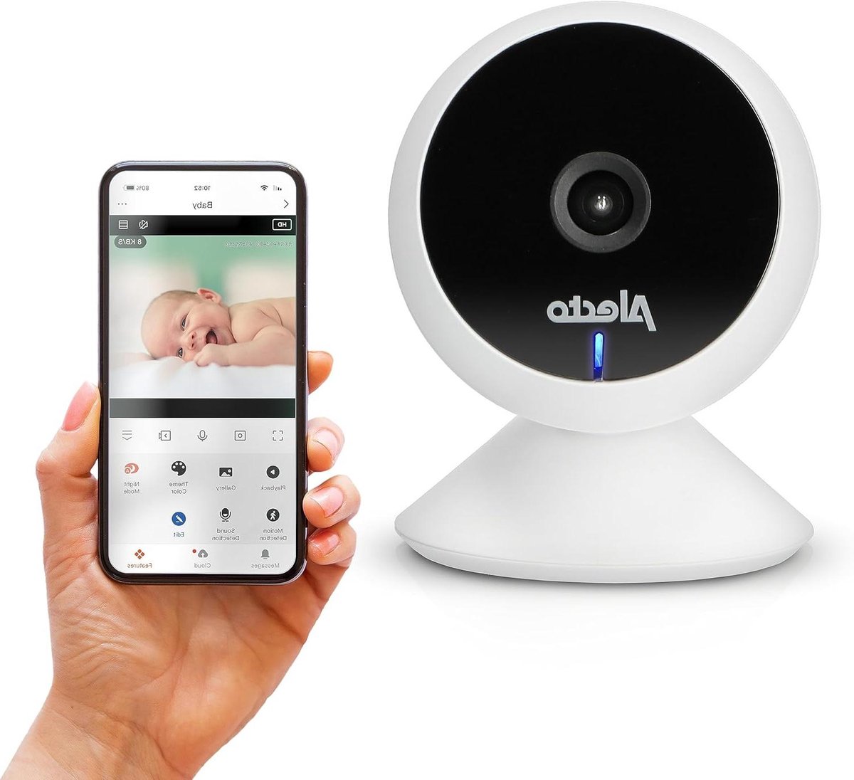 Babyfoon met Camera - Video Baby Monitor - Baby in de gaten houden - App Bedienbaar - HD Camera - Wit