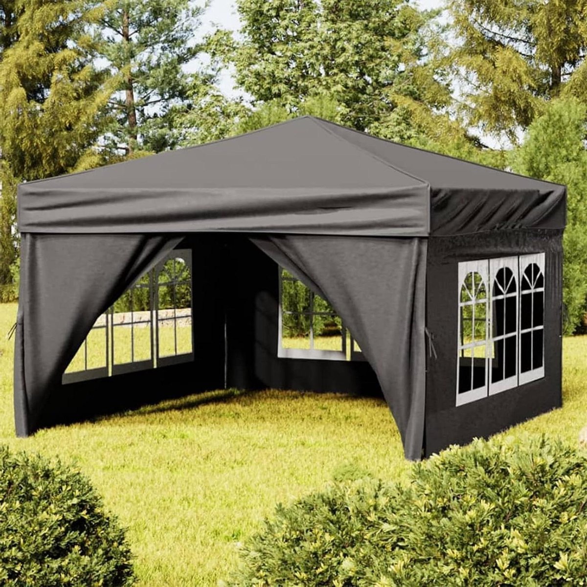 Partytent Opvouwbaar - Buitenpaviljoen Waterdicht - Feestelijke Bijeenkomsten - UV Bestendig Dak - 3 x 3 Meter - Antraciet
