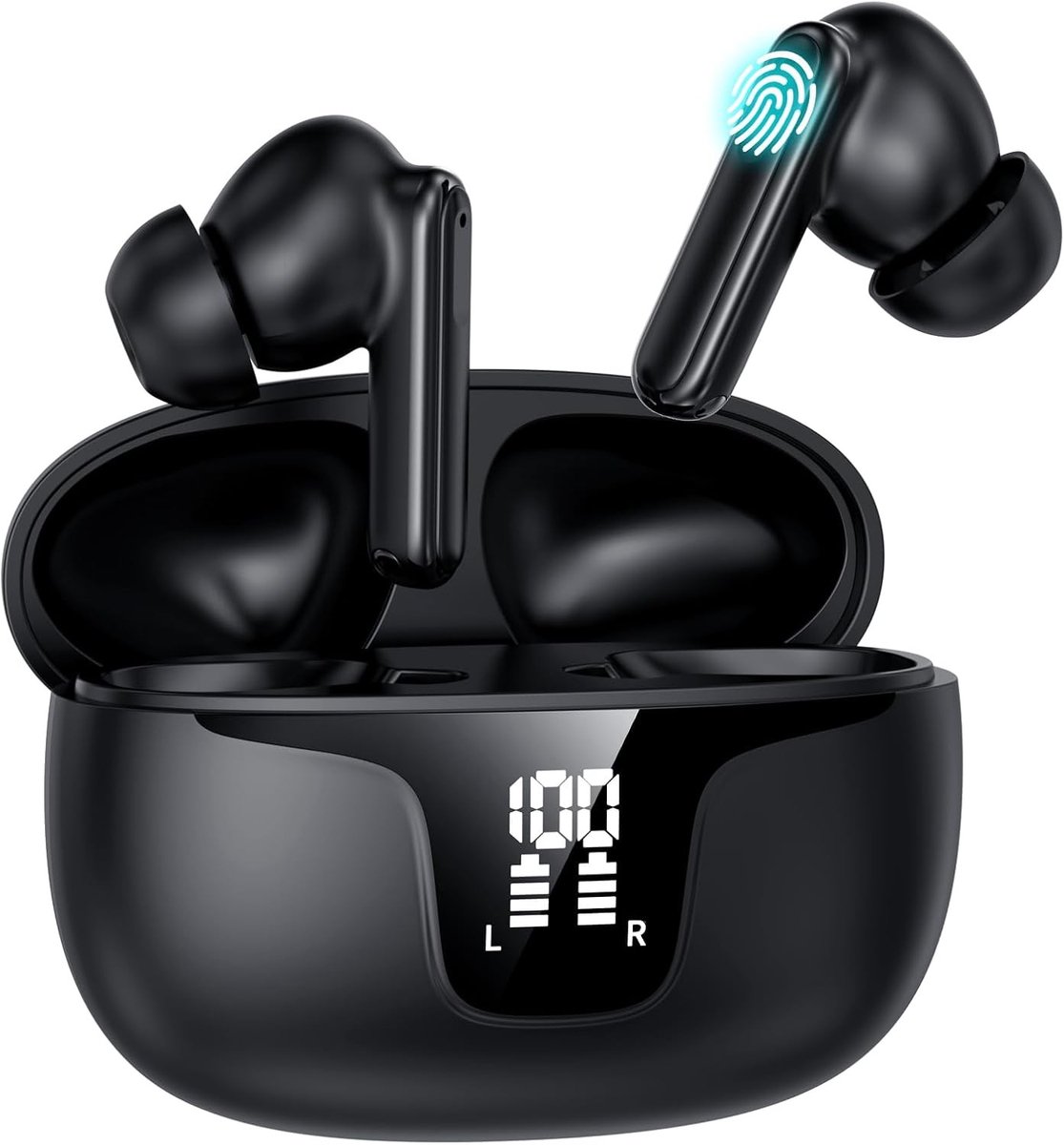 Draadloze headset met real-time vertaling, meerdere talen, verschillende vertaalmodi en offline functionaliteit, ideaal voor vergaderingen en reizen.