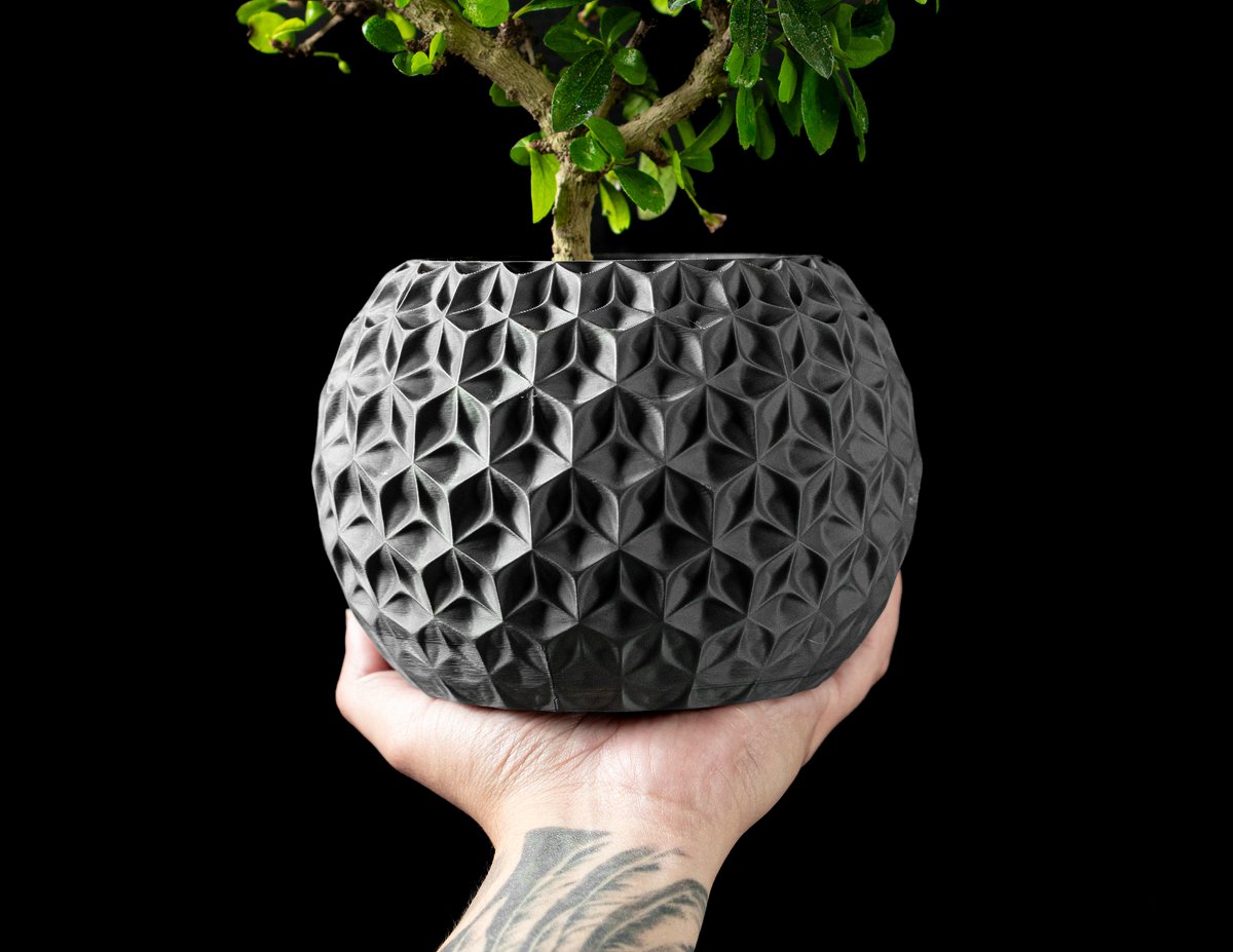 Skushy Trihex Bloempot - Moderne Designpot voor Kamerplanten - Sculpturale Plantenpot voor Woonkamer en Kantoor - Premium Woondecoratie