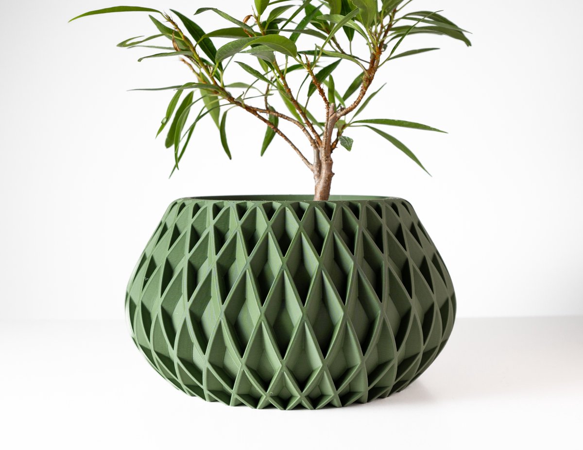 Skushy Rivio Bloempot - Moderne Designpot voor Kamerplanten - Sculpturale Plantenpot voor Woonkamer en Kantoor - Premium Woondecoratie