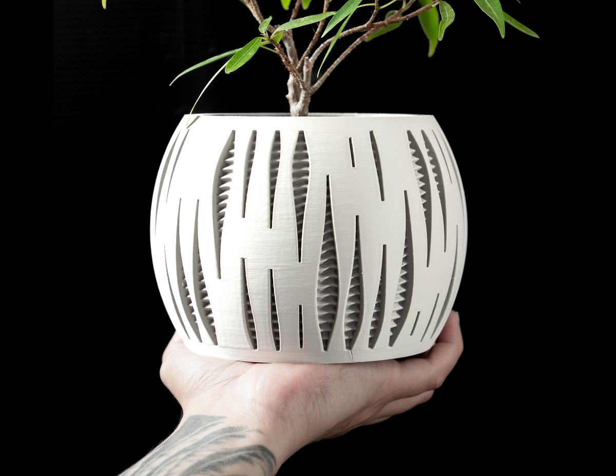 Skushy Split Bloempot - Moderne Designpot voor Kamerplanten - Sculpturale Plantenpot voor Woonkamer en Kantoor - Premium Woondecoratie