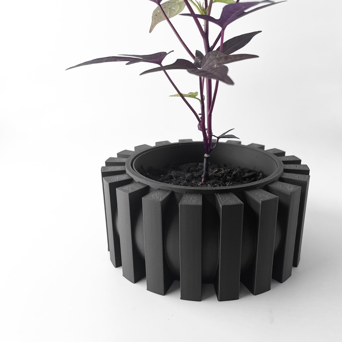 Skushy W28 Bloempot - Moderne Designpot voor Kamerplanten - Sculpturale Plantenpot voor Woonkamer en Kantoor - Premium Woondecoratie