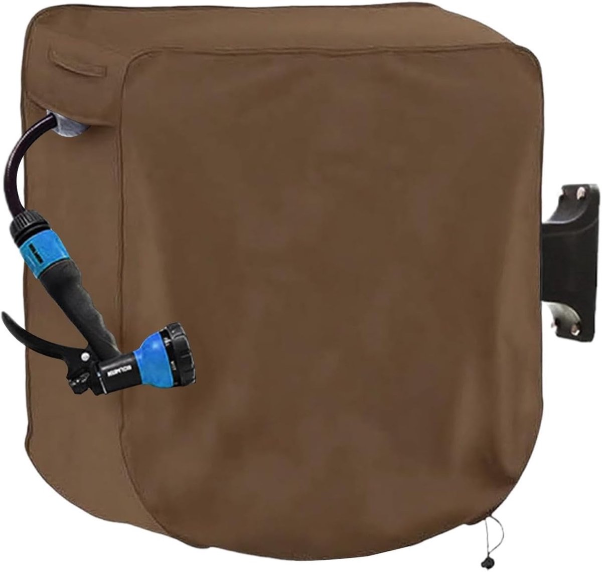 Slanghaspel Beschermhoes - Tuinslang Rolhoes - Tuinonderhoud - UV- en Waterbestendig - 60x45x60 cm - Koffiekleurig