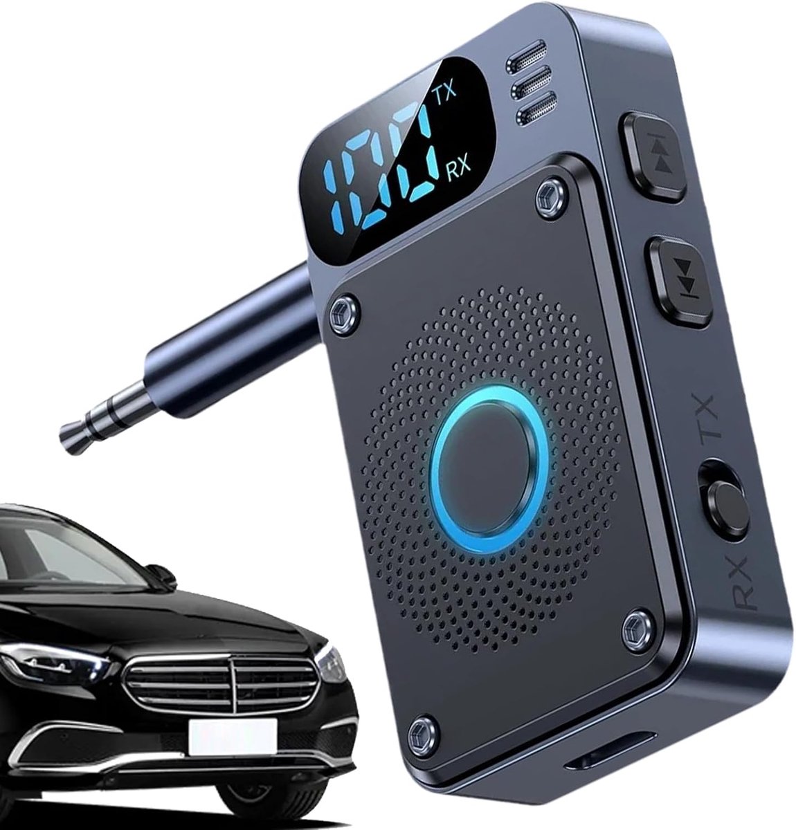 Audio Zender Ontvanger - Draadloze Converter - Muziek Streamen - Digitaal Display - 15 Meter Bereik - Zwart