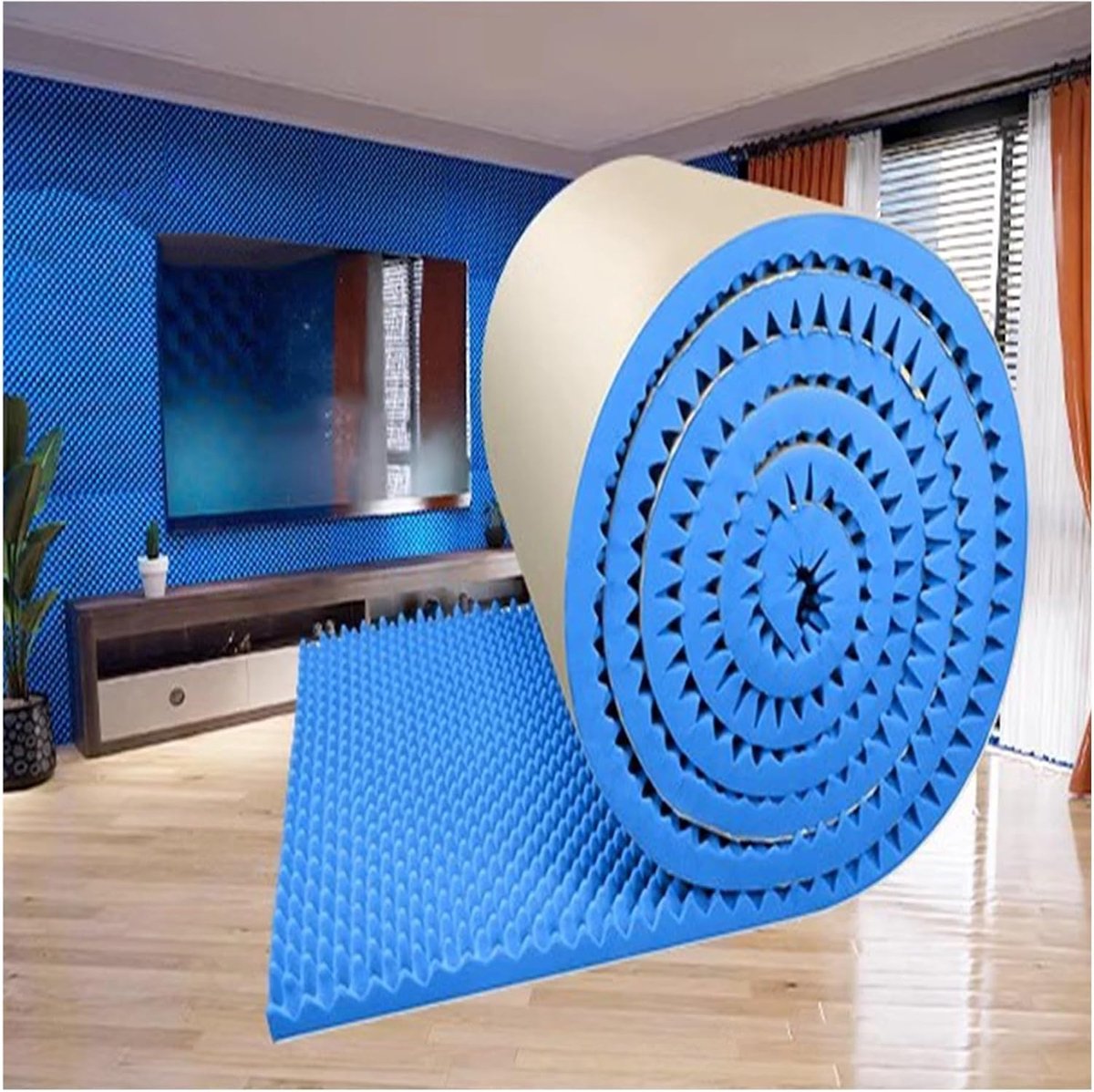 Akoestische Panelen - Geluidsisolatie Schuim - Studio Geluid - Hoge Dichtheid Schuim - 1x1 Meter - Blauw