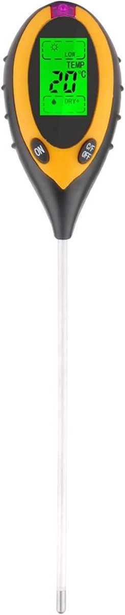 Bodemtester Elektronisch - Grond pH-meter - Planten Verzorgen - Hoge Precisie Meting - 19.7cm Sonde - Zwart
