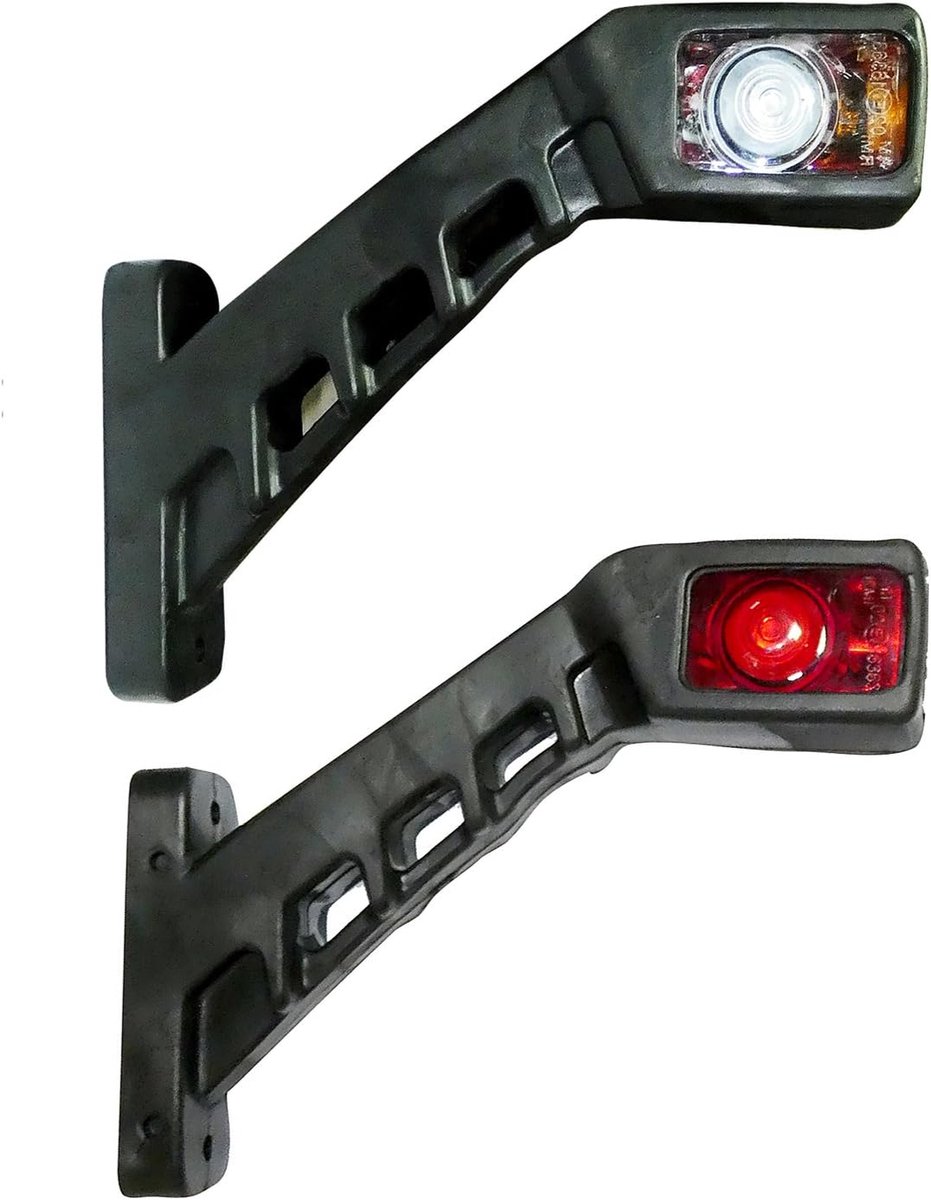 LED Zijmarker Lichten - Aanhanger Verlichting - Voertuig Verkeersveiligheid - 12/24 Volt Compatibel - Set van 2 - Rood Amber Wit