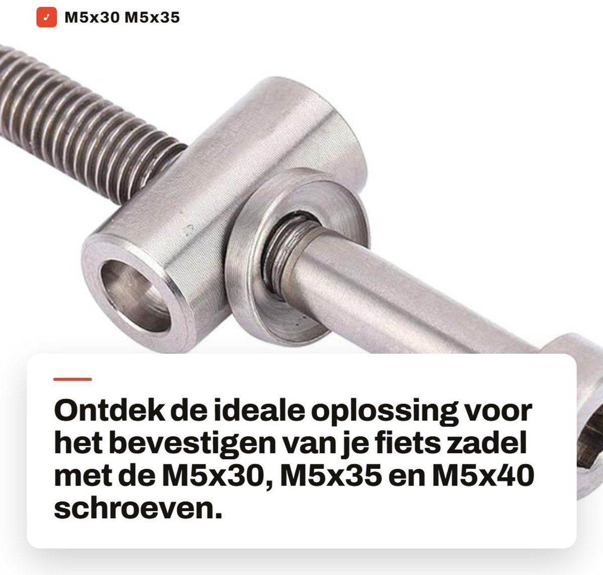 Dailygoods- Zadelpen Schroef M5x35mm - Titaniumlegering - CNC Precisieverwerking - Fietsaccessoire - Lichtgewicht - Perfecte Pasvorm - Fietsschroef