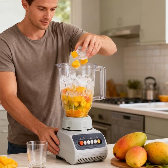 Keukenmixer - Elektrische mixer - Gezonde dranken maken - Dubbele pot ontwerp - 15 liter - Wit — afbeelding 5