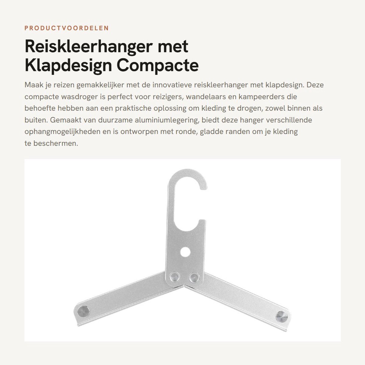 Dailygoods- Reiskleerhanger Klapdesign - Lichtgewicht Opvouwbaar Kledingrek - Duurzaam Aluminium - Ruimtebesparend - Stevige Haakfittingen - Glad en Veilig - Kledinghanger