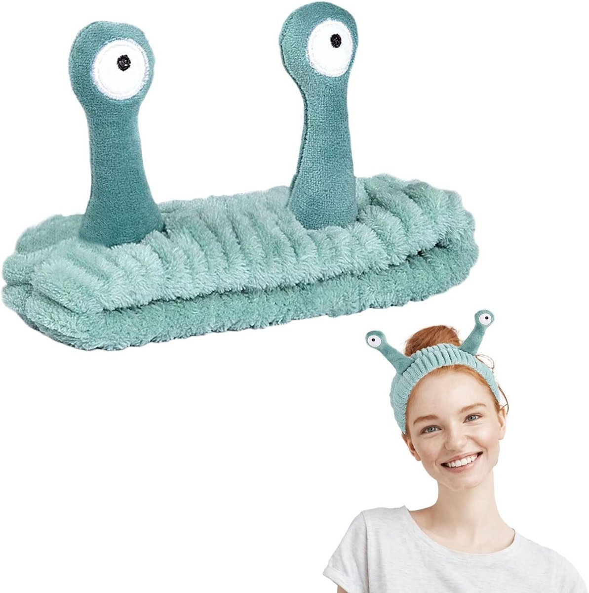 Schattige Elastische Hoofdband voor Gezichtsreiniging, Ideaal voor Spa en Make-up, Geschikt voor Douche en Dagelijkse Verzorging (Groen)