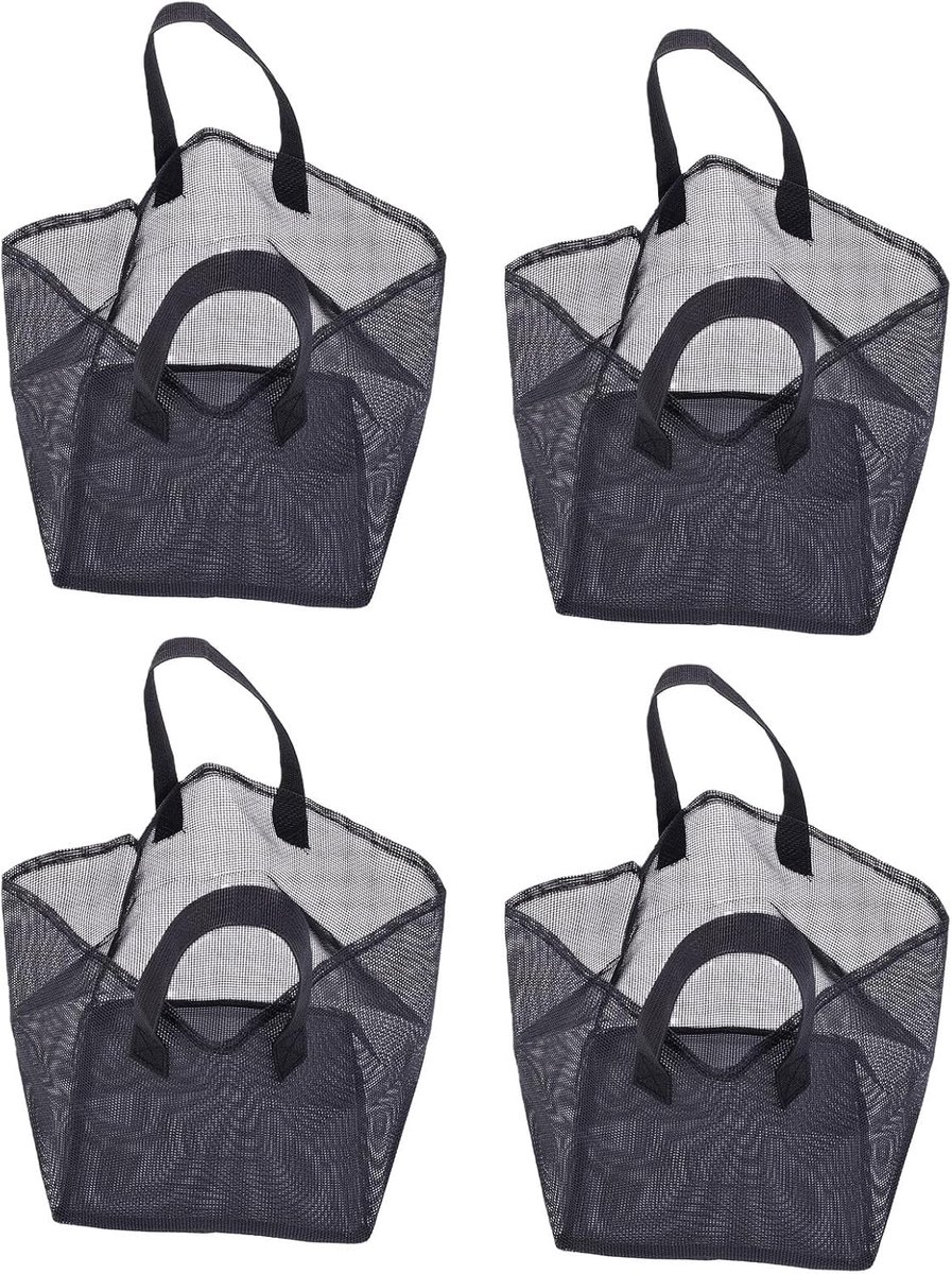 Vijverplantenmand Set - Plantenbakken Gaas - Planten Verzorgen - Versterkt Ademend Materiaal - 4 Stuks - Zwart