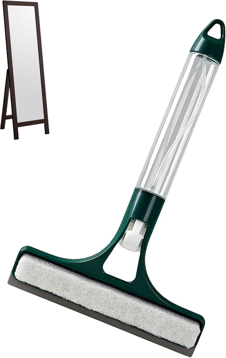Raamwisser met spuitfles - Badkamer rakel - Streeploos reinigen - Geïntegreerde sproeimop - 32 cm breed - Enkele attribuut