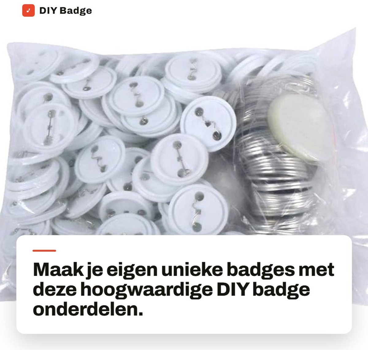 Dailygoods- Knop Badge Onderdelen 500 Stuks - 44mm/1.75in - DIY Badge Componenten - Hoge Kwaliteit - Geschikt voor Badge-Machine - Voor Kleding en Woondecoratie