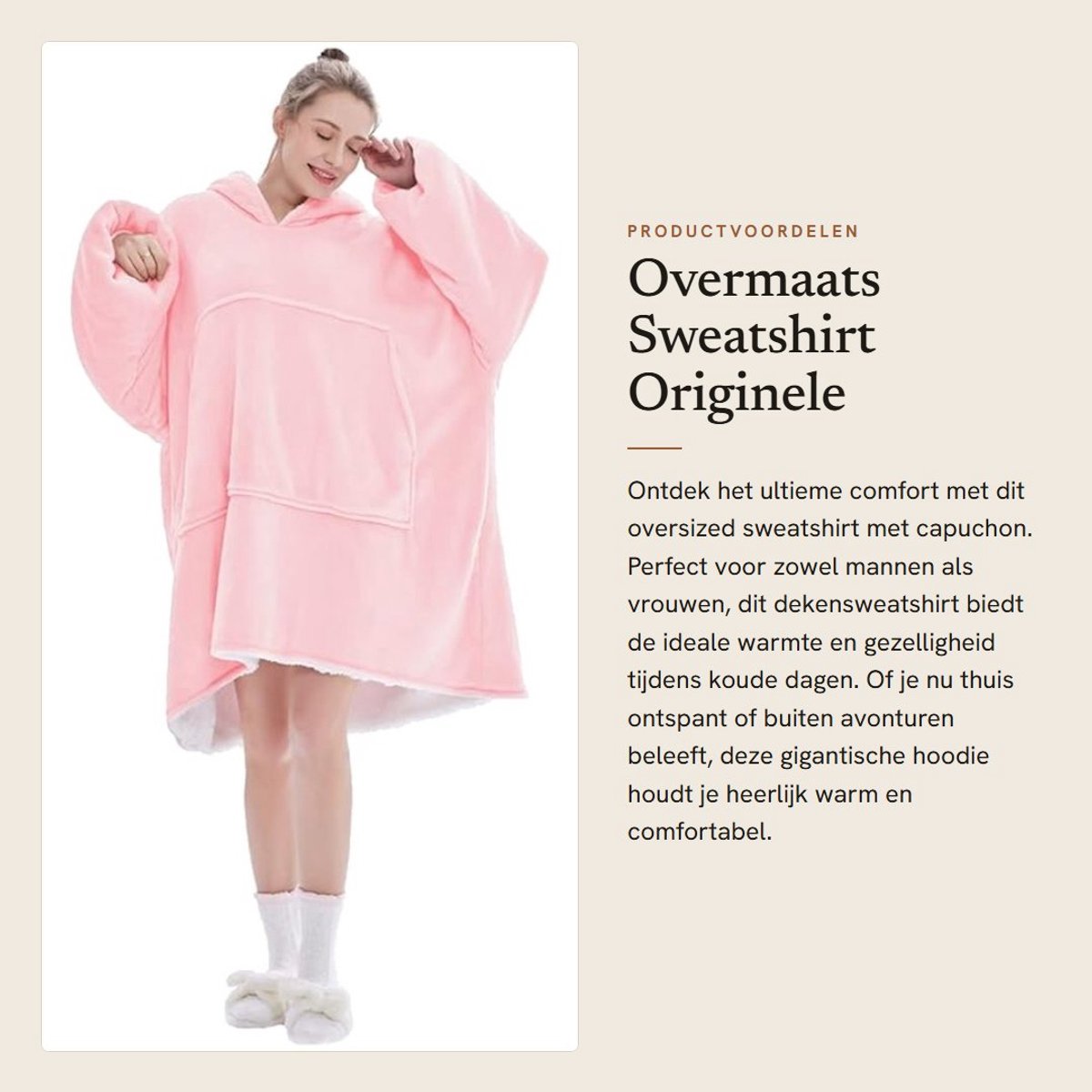 Dailygoods- Sweatshirt - Overmaat - Superzacht - Hoodie - Capuchon - Geschikt voor volwassenen - Ideaal voor outdooractiviteiten - Balaclava