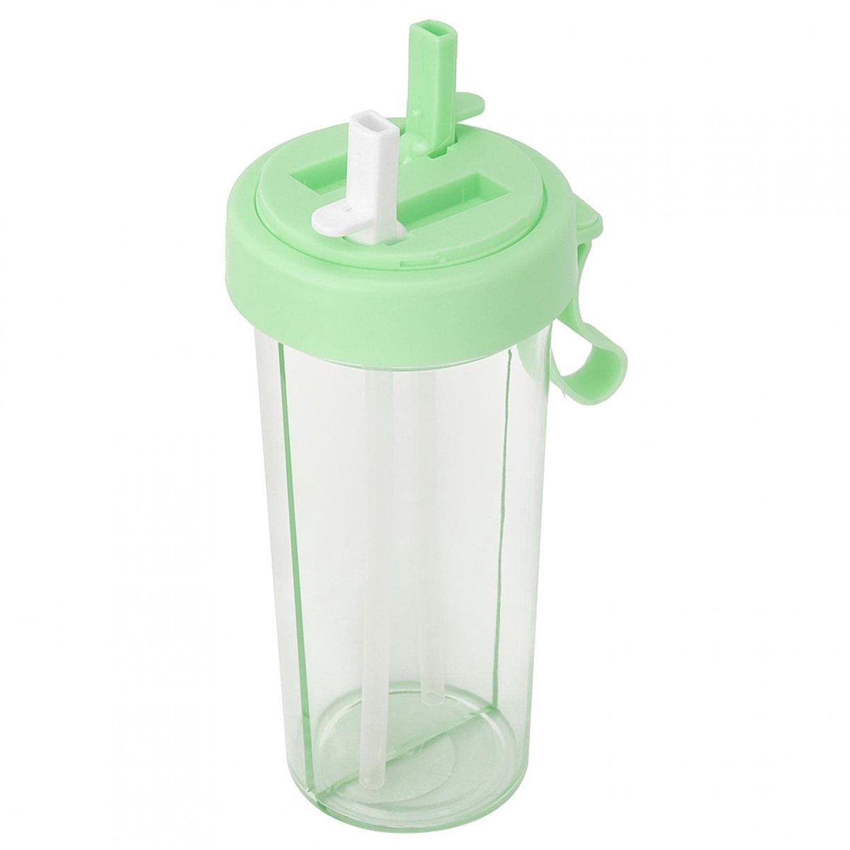 Dailygoods- Waterfles 600 ml - Dubbelzijdige Drinkbeker - Twee Rietjes - Draagbaar - Slijtvast - Handig voor Buitenreizen