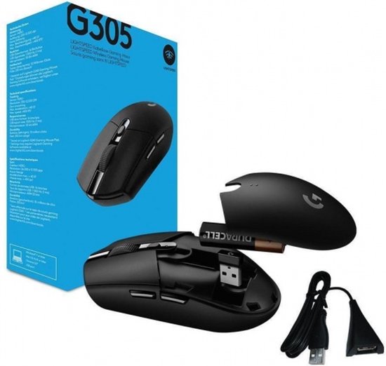 Logitech G305 Lightspeed - Draadloze Muis - Rechtshandig - Zwart