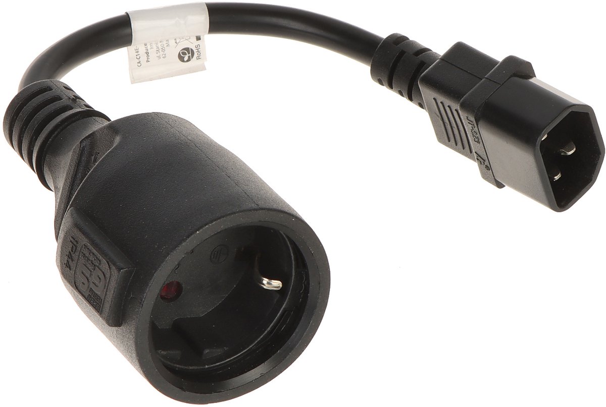 Lanberg Stroomkabelverlenging Iec 320 C14 Schuko F 0,2M Voor Apparatuur