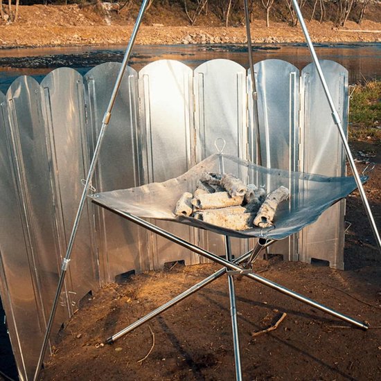 Kookwindscherm Gasfornuis - Outdoor Kookscherm - Efficiënt Koken - Hoge Temperatuur Bestendig - 40 Cm - Zilver — afbeelding 2