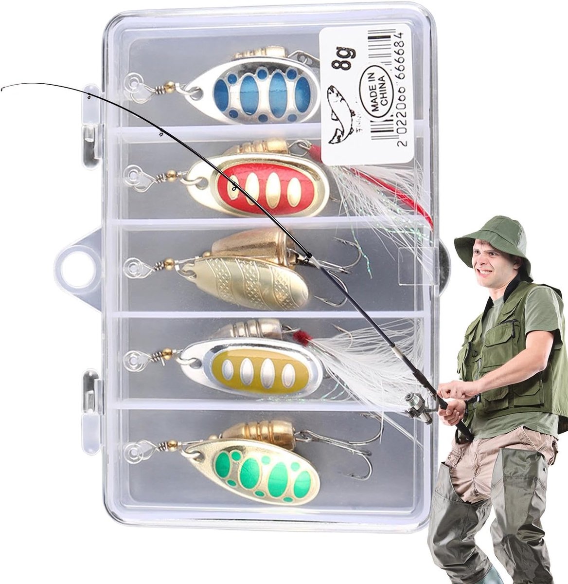 Spinnerbait Set - Kunstaas Vis - Vissen Vangen - Realistische Bewegingen - 5 Delig - Divers