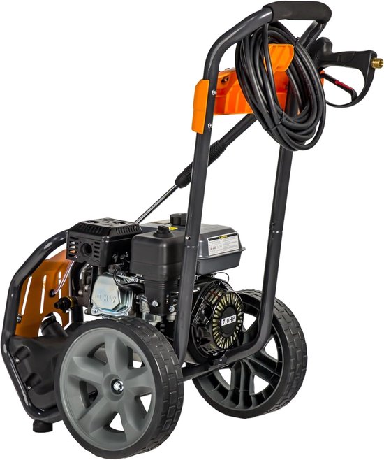 Hogedrukreiniger - Hoge druk - Buiten reinigen - Benzine aangedreven - 3950 PSI - Oranje — afbeelding 4