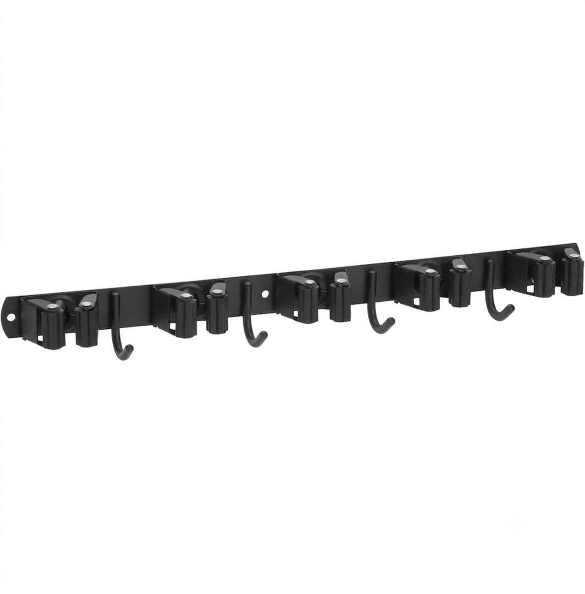 Bezemhouder Karin - 4 haken & 5 houders - RVS | Gereedschapshouder | Bezemhouder | Bezem ophangsysteem | Hookz