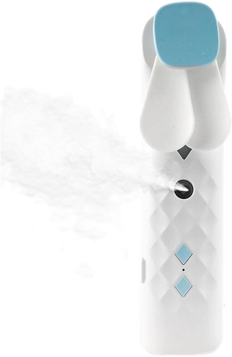 Draagbare Nano Mist Gezichtsventilator met Verstuiver – USB Oplaadbaar – Wit