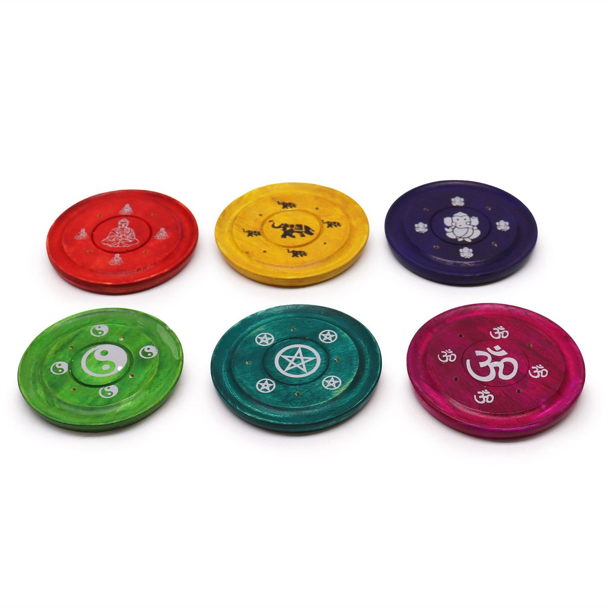 Assorted Design Incense Plates - 6 stuks