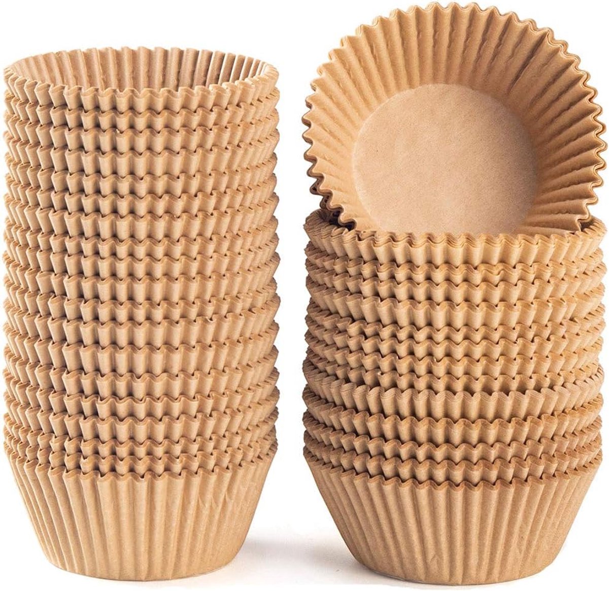 OLOEY Standaard natuurlijke cupcakevormpjes-500 stuks-geurloos-vetbestendige papieren muffinvormpjes-bakvormpjes van voedingskwaliteit voor cupcakes-muffins en noten