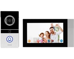 Ring Deurbel - Video Intercom - Beveiliging Thuis - Afstandsontgrendeling - 7 inch scherm - Zwart