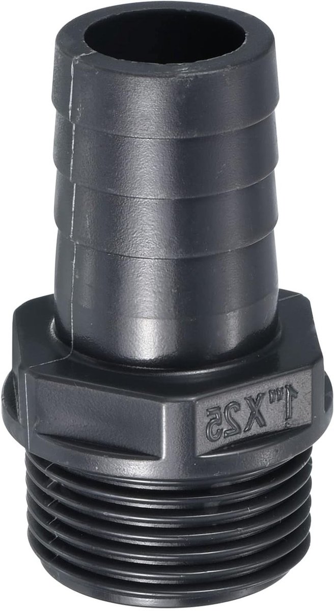 UPVC Barb Hose Fitting 25 mm, G1 Mannelijke Draad Pijp Connector Adapter voor Water, Brandstof en Lucht, Grijs en Duurzaam