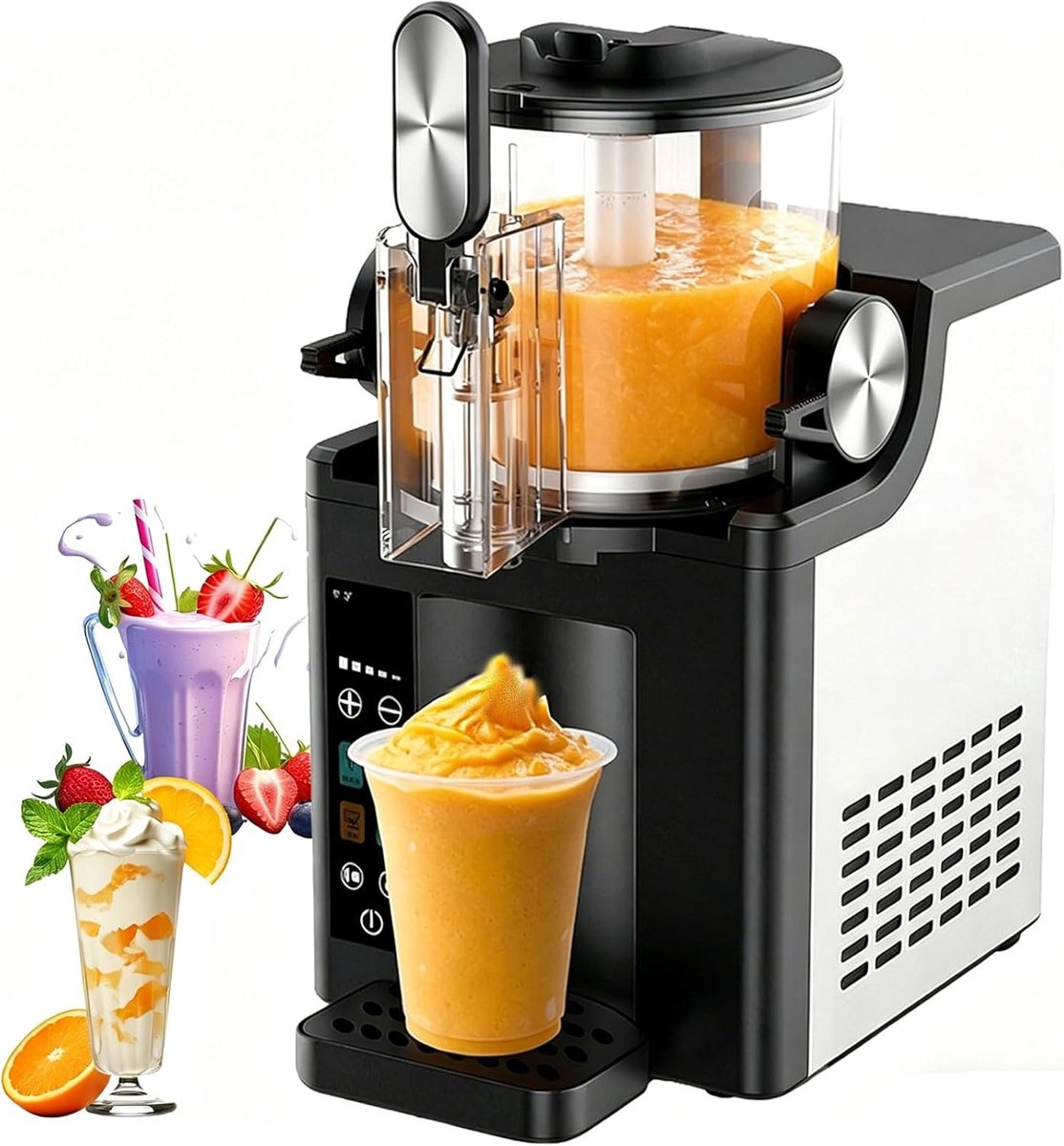 Slushie Machine - IJsmachine Drankmaker - Zelf Drankjes Maken - Zelfreinigend Snelkoel - 2 Liter Capaciteit - Zwart