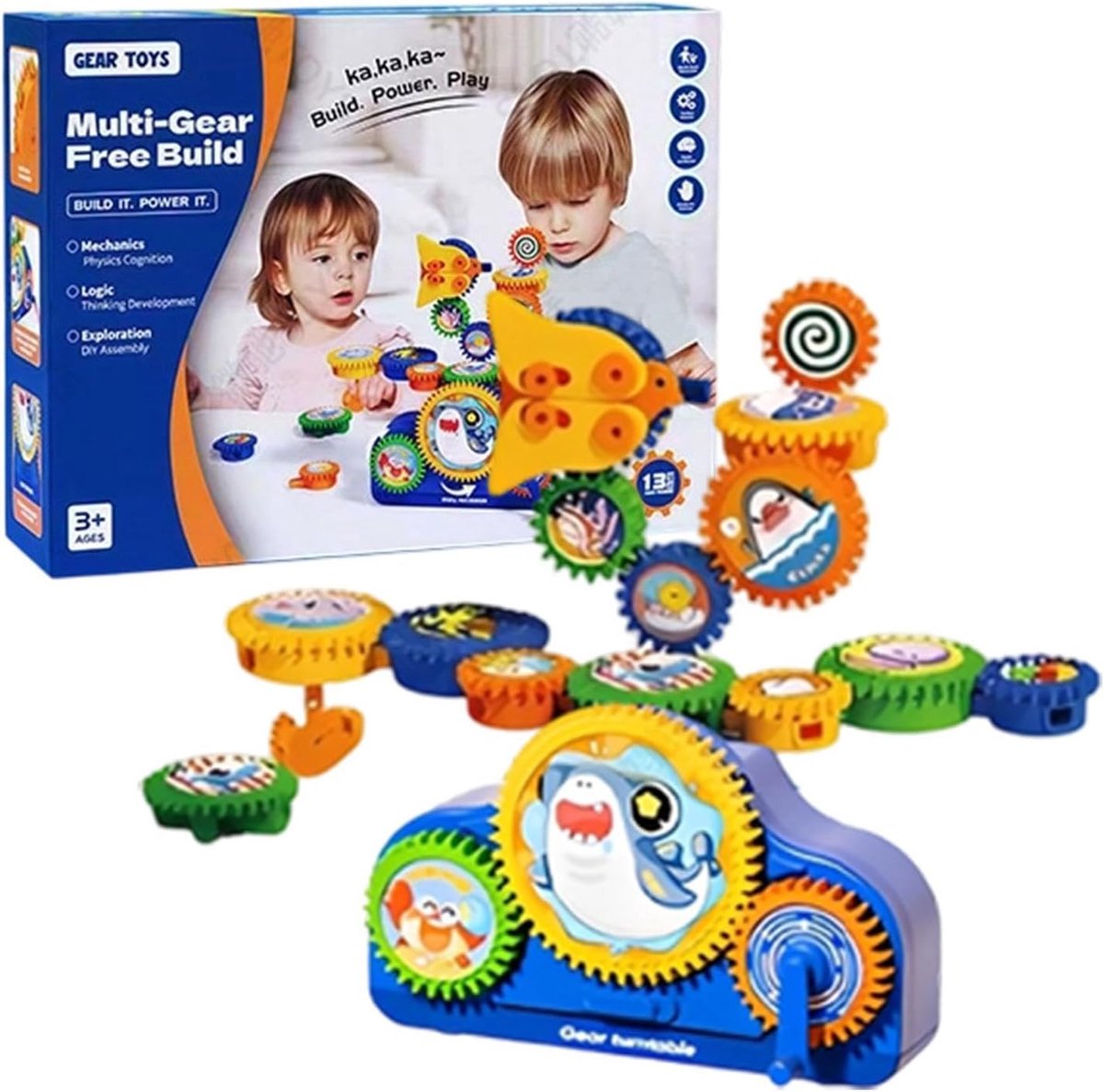 Bouwspeelgoed Set - Educatief In elkaar - Creatief Bouwen - Interlocking Tandwielen - 34 x 26 x 8 cm
