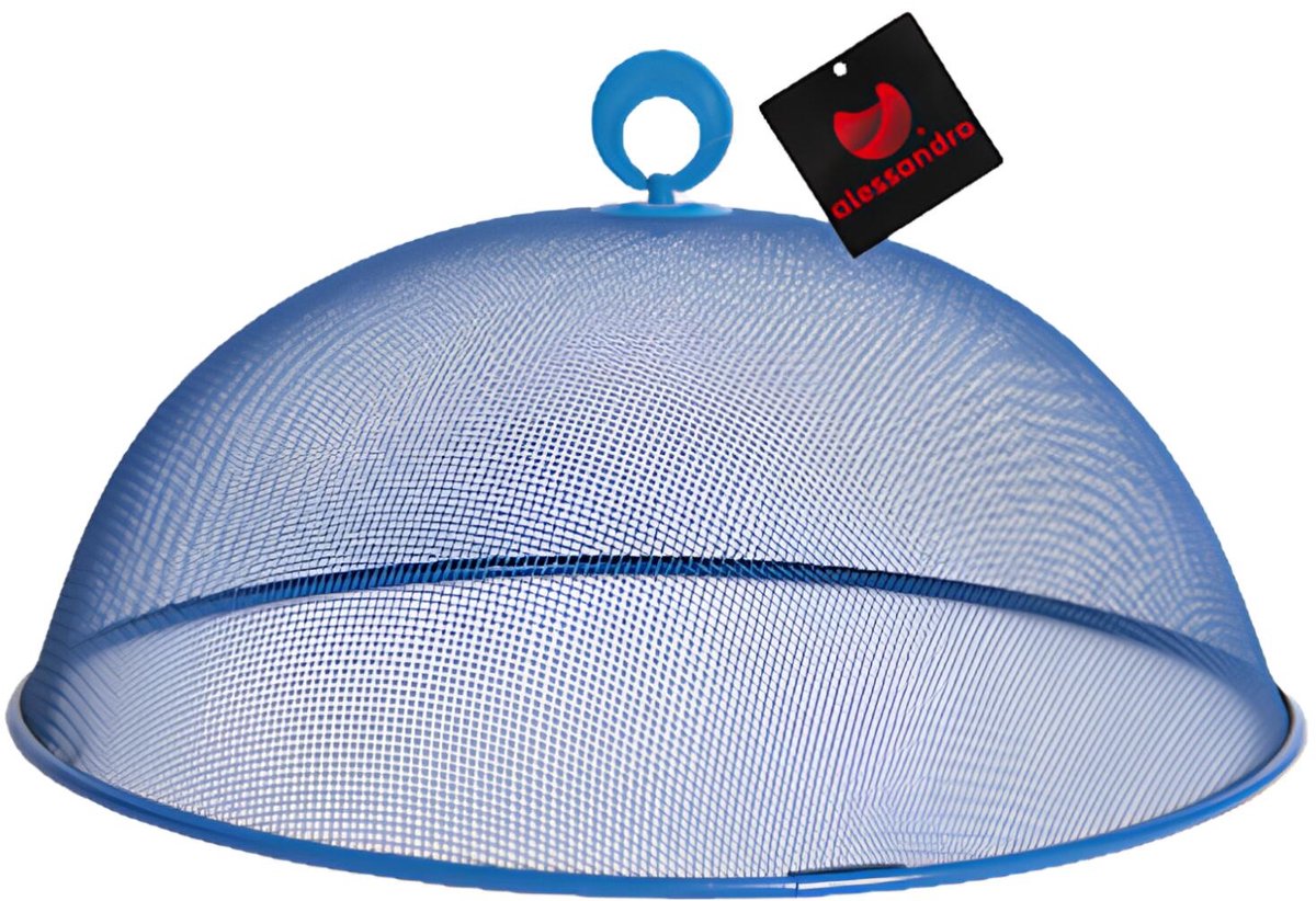 Alessandro Voedselkap - rond - 35 cm - blauw- metaal - vliegenkap - tegen insecten - foodcover