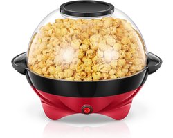 Popcornmachine voor thuis - Snackmaker - Lekkere snacks maken - Snelle en gelijkmatige verwarming - 55 liter capaciteit - Rood