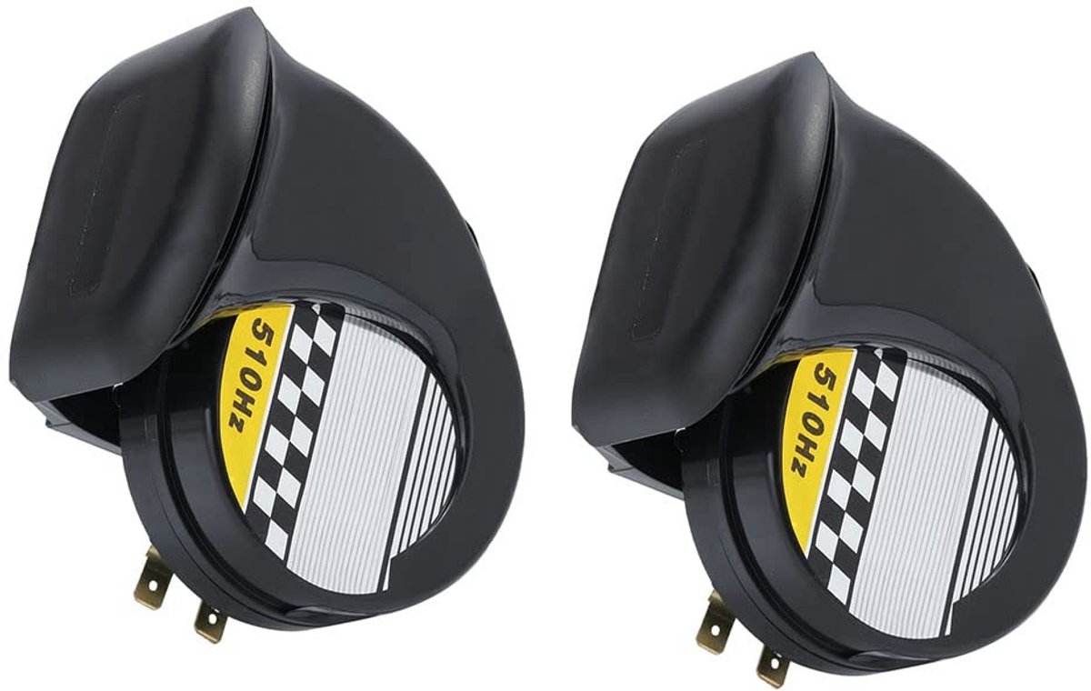 Dailygoods - Mini Luidsprekers - 115DB Slak Hoorn - Effectieve Geluidsversterking - Compact Formaat - Voor Motorfiets en Scooter - Elektrische Hoorn