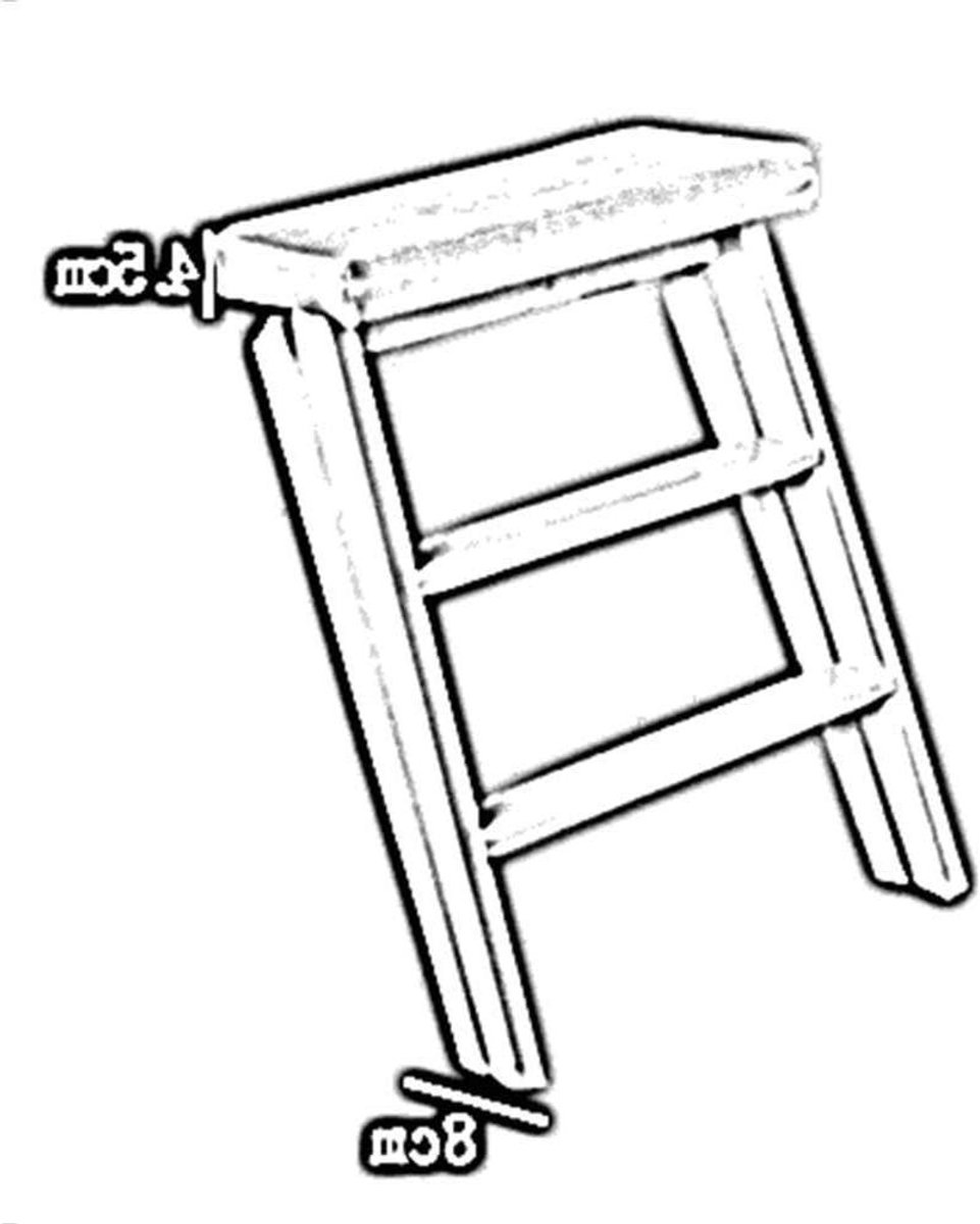 Stap kruk - Ladder kruk - Hoge spullen pakken - Opvouwbaar ontwerp - 40X20X63Cm - Rood