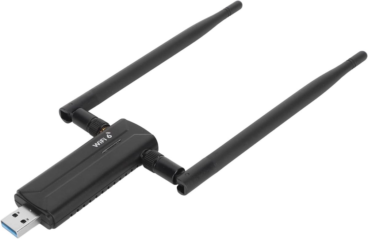 WiFi 6 Adapter - Draadloze Netwerkkaart - Snelle Internetverbinding - Triple Band 6GHz - AX5400M - Zwart