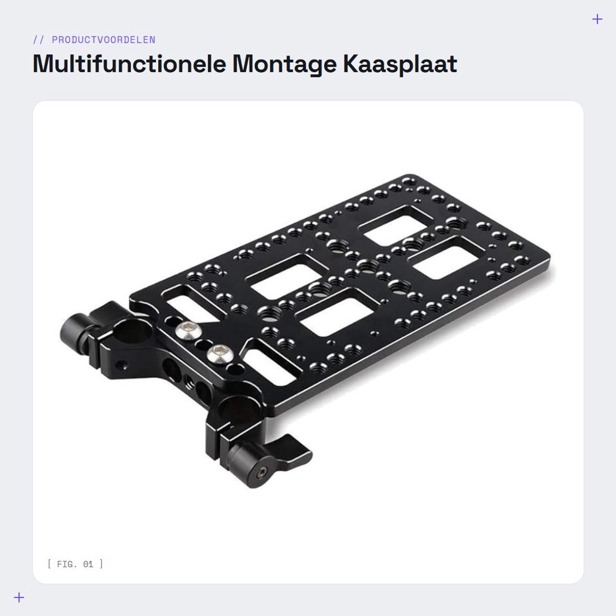 Solidchoice - Multifunctionele Montage Kaasplaat - Camera-accessoires - Lichtgewicht en duurzaam - Aluminium - 15 mm LWS-klemhouder - Voor professionee...