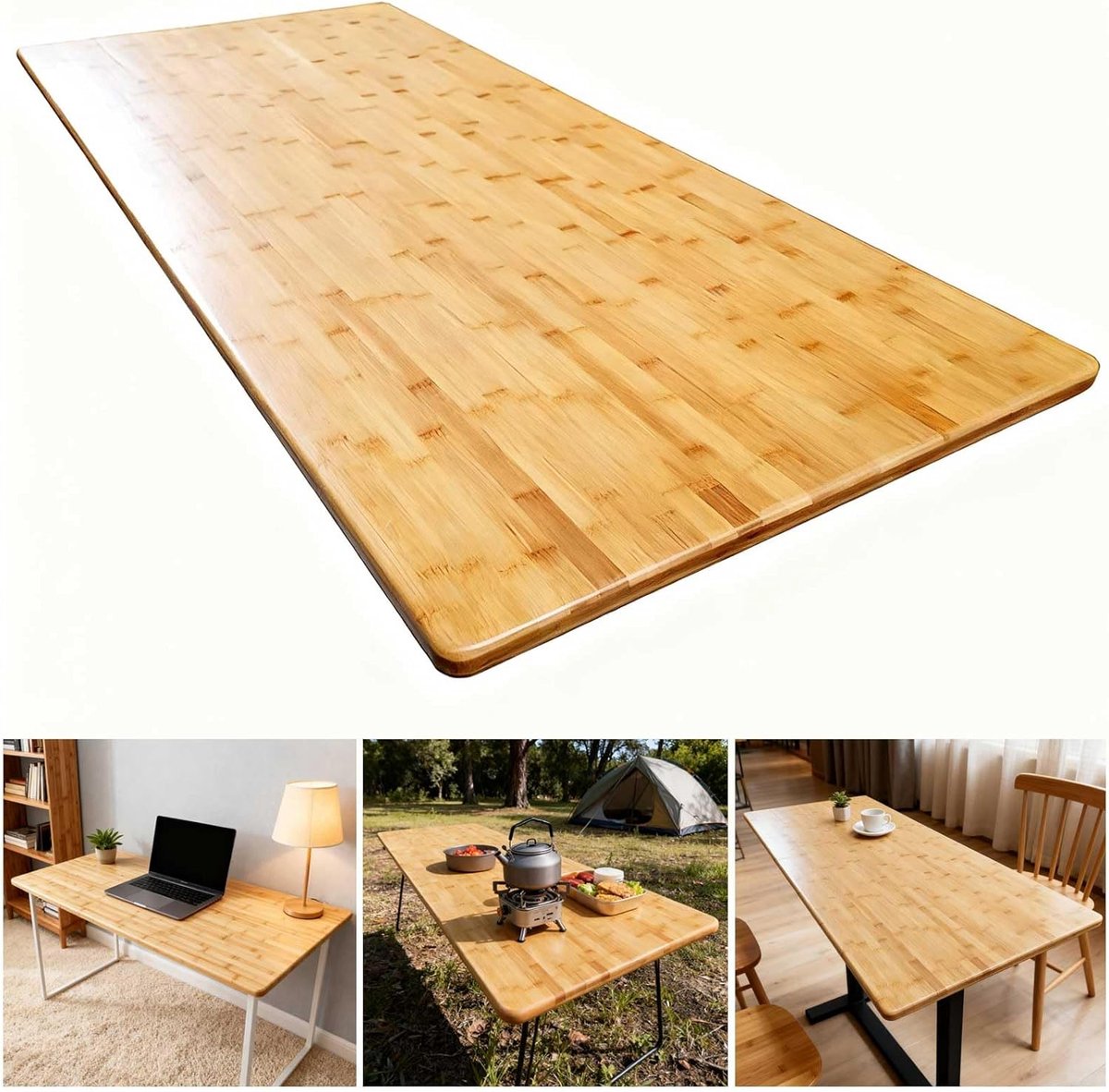Bamboe Tafelblad - Werkblad - Keuken en bureau - Vochtbestendig ontwerp - 40x40 cm - Natuurlijk