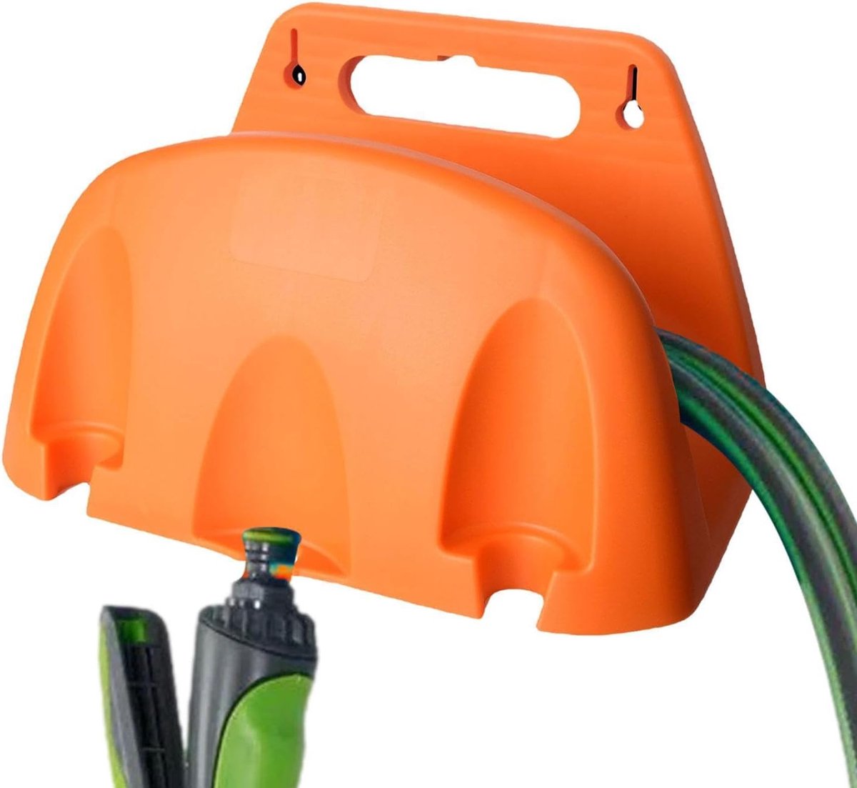 Tuinslanghouder - Slangbeugel - Slang Opbergen - Roestbestendig Materiaal - 225 x 145 x 135 mm - Oranje Zwart