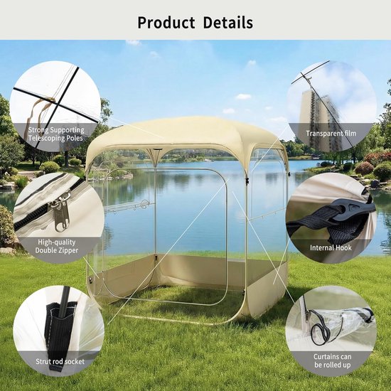 Pop-Up Tent - Koepeltent Bubble - Outdoor Bijeenkomsten - Snelle Installatie - 1-4 Personen - Transparant — afbeelding 3